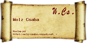 Wolz Csaba névjegykártya